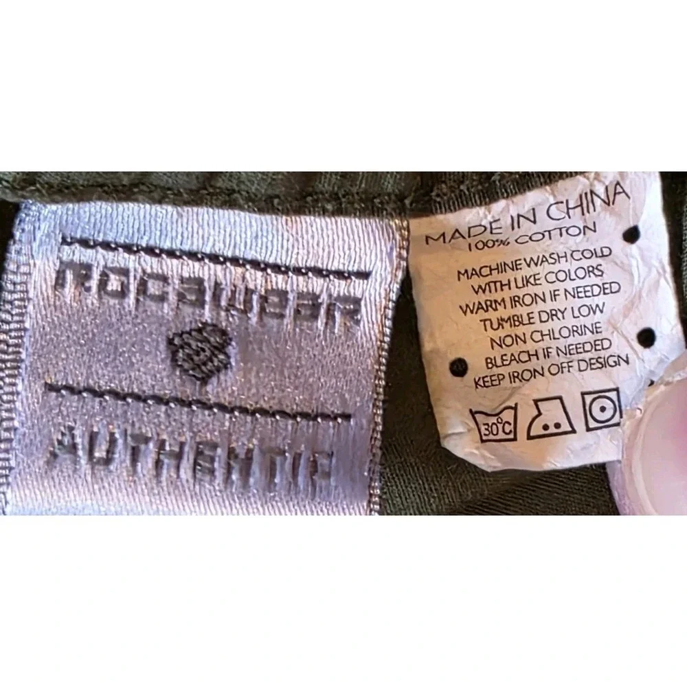 Rocawear Shirt‎ Mens 3X-LARGE XXX 100% Cotton Military Green Button